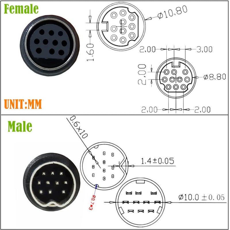 Seadream 10-Pin Mini DIN Male to Female S-Video Cable, Compatible with TV, Monitor, Projector (1.64FT) - Image 2